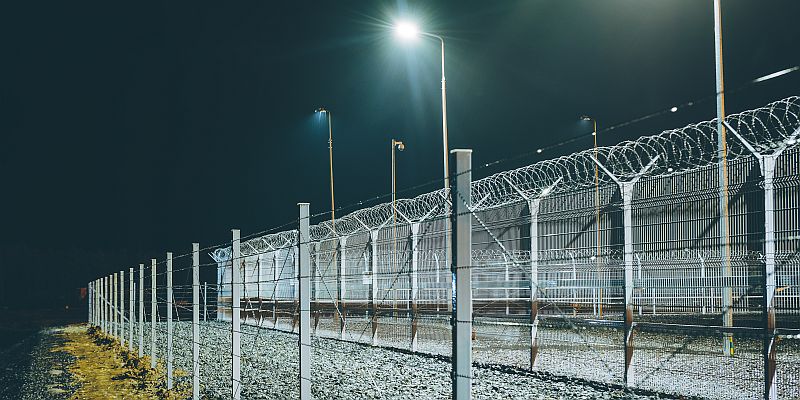 Fenceline on an international border