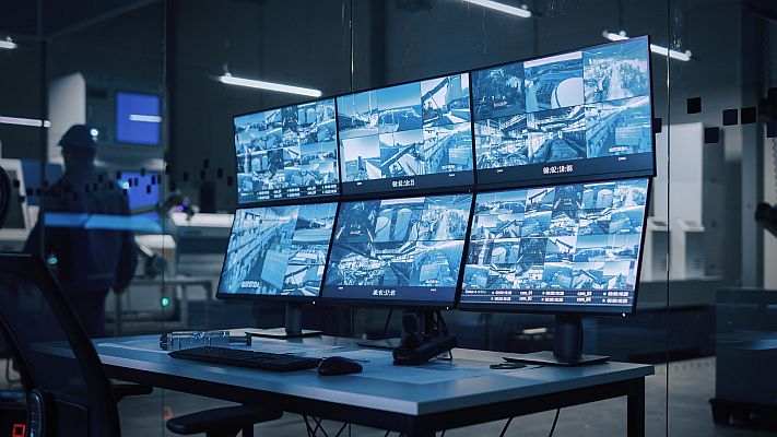 One person CCTV monitoring station
